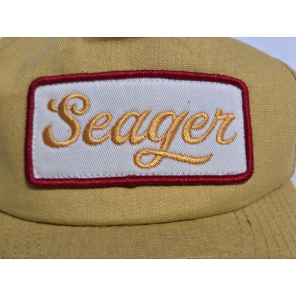 Seager Company Snapback Yellow Patch Classic Grit Western Wear Hemp Hat - Picture 2 of 8
